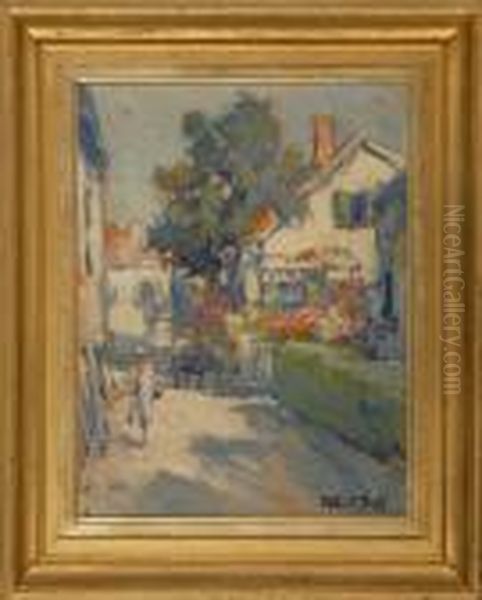 Summer Street Scene Oil Painting by Arthur Vidal Diehl