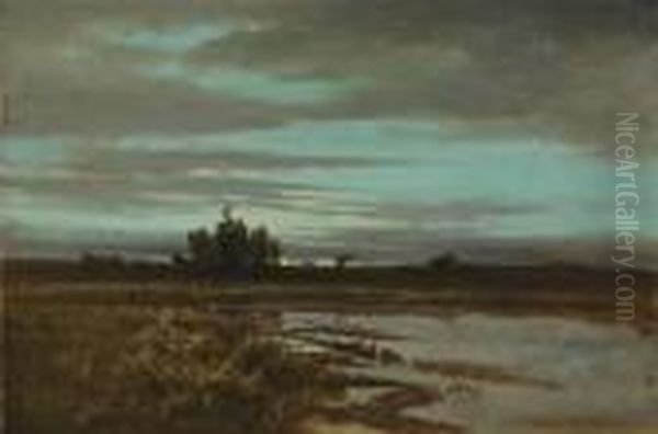 Marsh At Dusk Oil Painting by Arthur Vidal Diehl