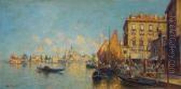 Golden Venice Oil Painting by Arthur Vidal Diehl