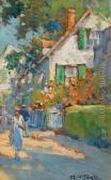 A Stroll Through Town Oil Painting by Arthur Vidal Diehl