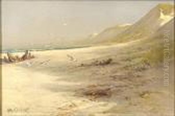 Dune Scene With Gullsand Exposed Ship's Knees In The Sand. Oil Painting by Arthur Vidal Diehl