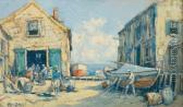 Boat Houses, Provincetown Oil Painting by Arthur Vidal Diehl