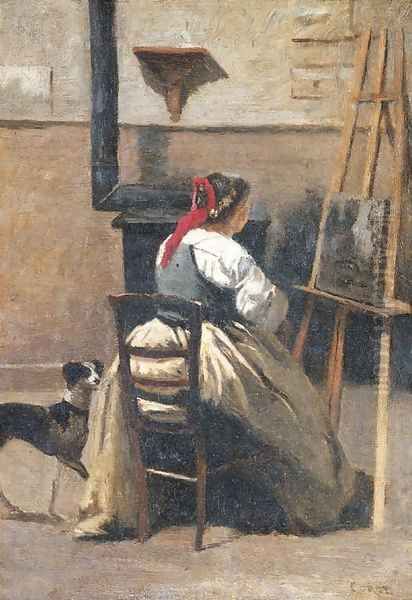 L'Atelier de Corot Oil Painting by Jean-Baptiste-Camille Corot