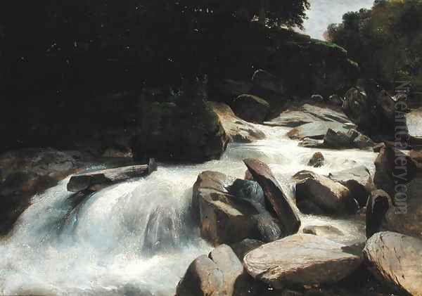 River Study, c.1846-50 Oil Painting by Alexandre Calame