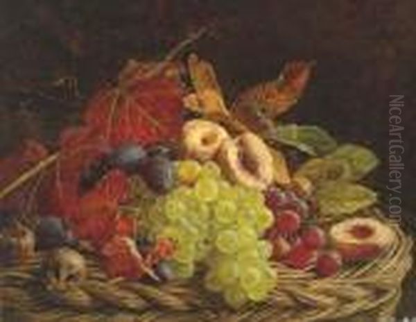 A Basket Of Summer Fruits Oil Painting by Adelheid Dietrich