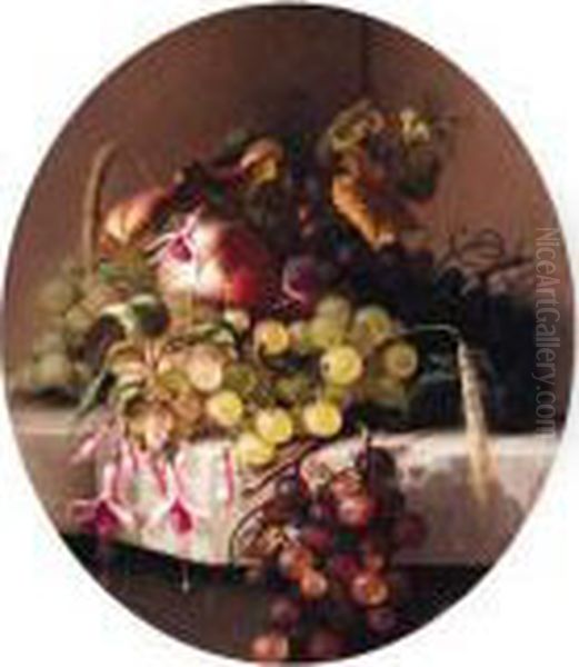 Still Life With Fruit Oil Painting by Adelheid Dietrich