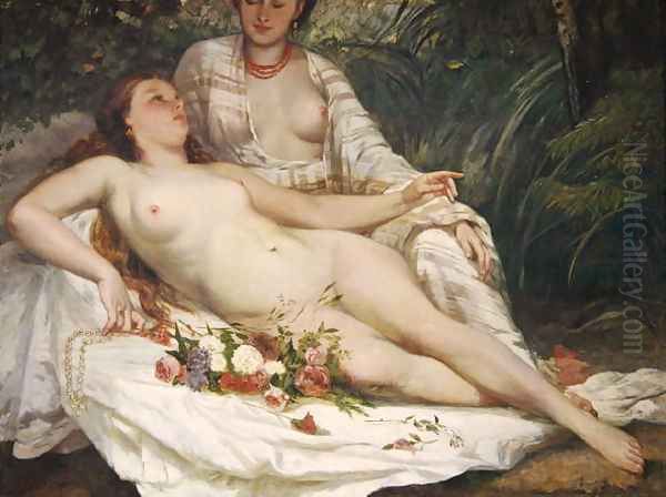 Bathers or Two Nude Women, c.1858 Oil Painting by Gustave Courbet