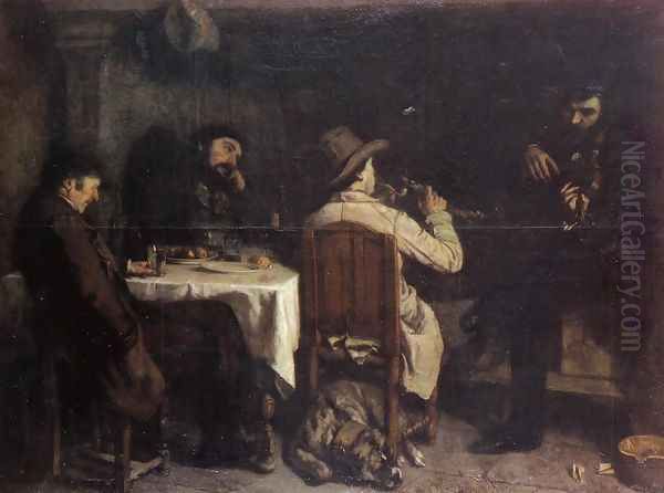 After Dinner at Ornans, 1848 Oil Painting by Gustave Courbet