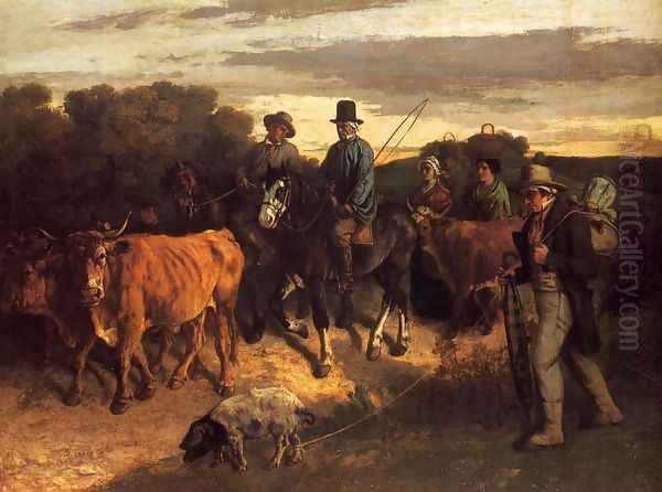 The Peasants of Flagey Returning from the Fair, 1850-55 Oil Painting by Gustave Courbet