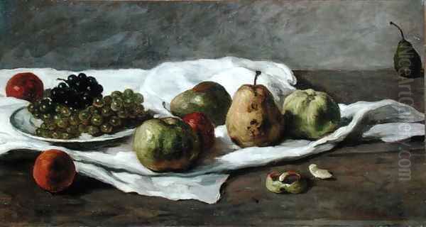 Apples, pears and grapes Oil Painting by Gustave Courbet