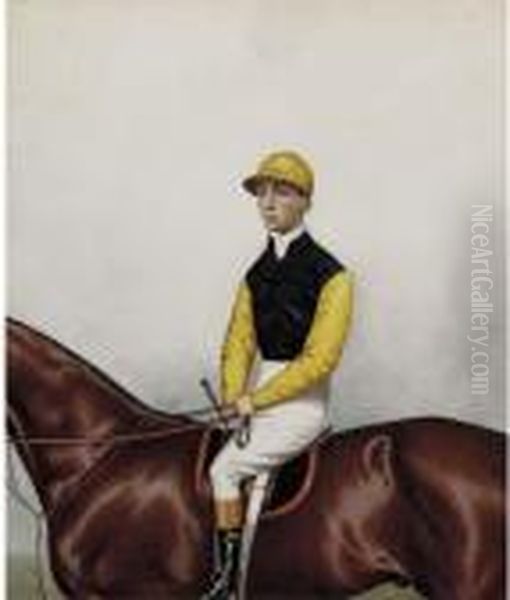 A Jockey Up Oil Painting by Joshua Dighton