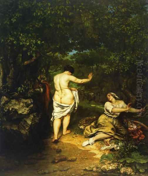 The Bathers Oil Painting by Gustave Courbet