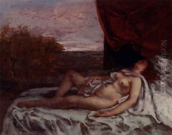 Femme Nue Endormie Oil Painting by Gustave Courbet