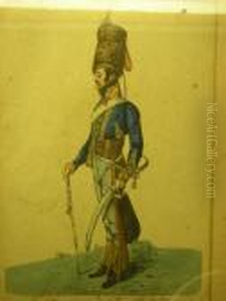 Portrait Of An Officer Ofthe 15th Or Kings Hussars, Taken From Life Oil Painting by Robert Dighton