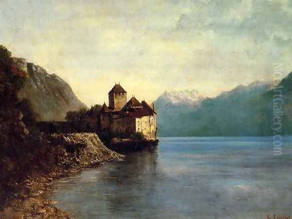 Chateau de Chillon, 1874 Oil Painting by Gustave Courbet