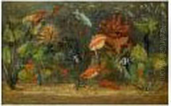 Aquarium Oil Painting by Gerrit Willem Dijsselhof