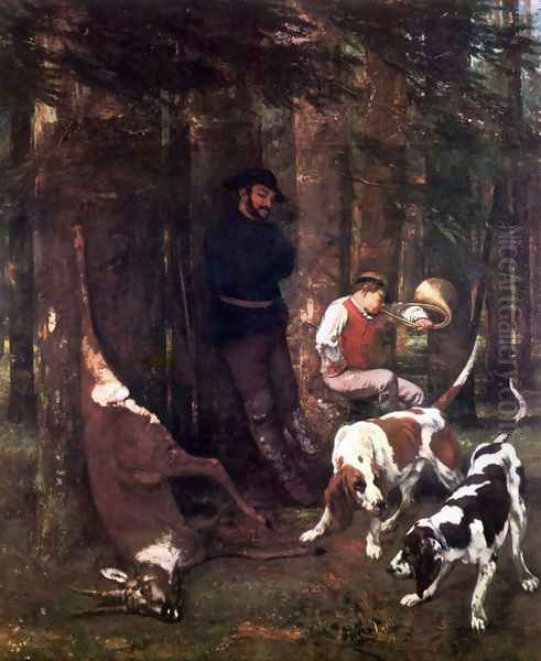 The booty (hunting with dogs) by Gustave Courbet