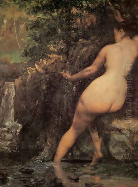 The Source or Bather at the Source, 1868 Oil Painting by Gustave Courbet