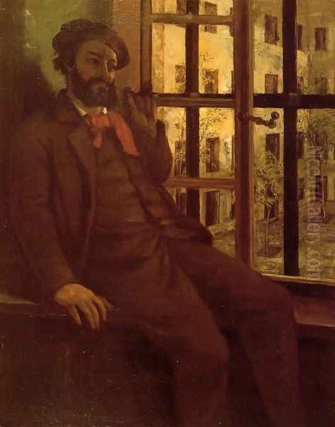 Self Portrait at Sainte-Pelagie, 1871 Oil Painting by Gustave Courbet