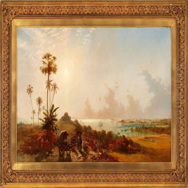 Coastal Scene From The Nile Oil Painting by Frank Dillon