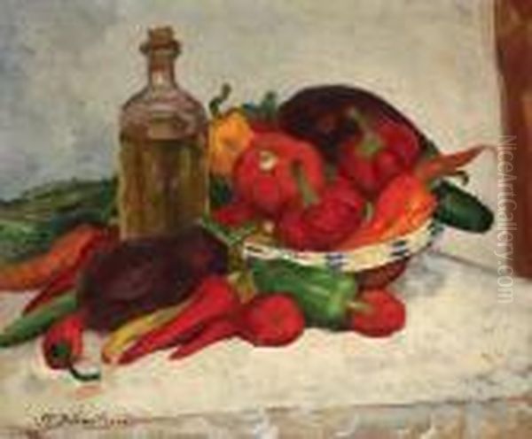 Still Life With Roasted Veggies Oil Painting by Stefan Dimitrescu