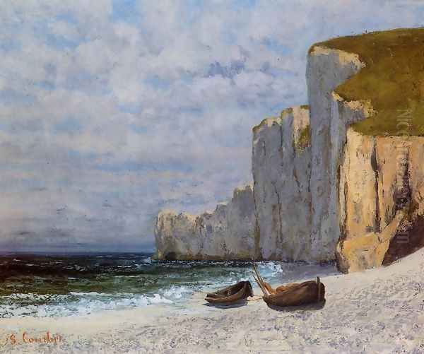 A Bay with Cliffs Oil Painting by Gustave Courbet