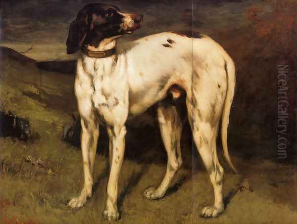 A Dog from Ornans Oil Painting by Gustave Courbet