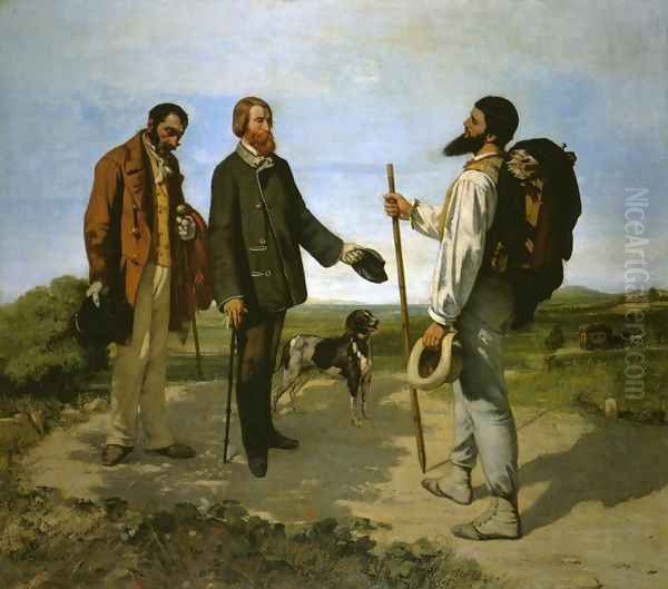 Bonjour, Monsieur Courbet Oil Painting by Gustave Courbet