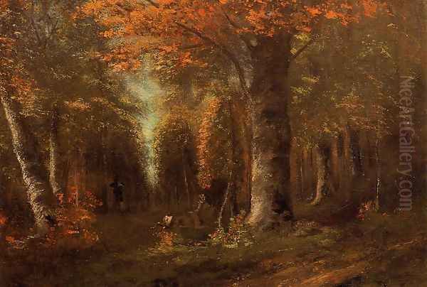 The Forest in Autumn Oil Painting by Gustave Courbet