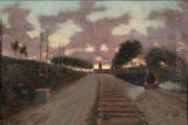 Il Treno Oil Painting by Francesco Paolo Diodati