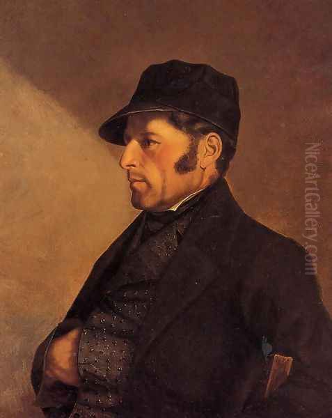 Portrait of the Artist's Father, Regis Courbet Oil Painting by Gustave Courbet