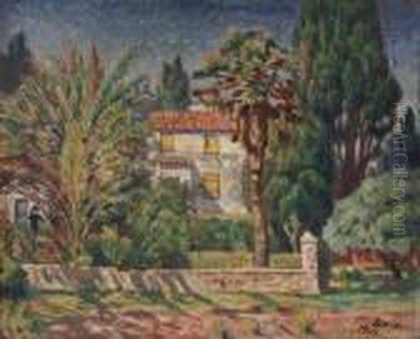 Villa I Sydfrankrike Oil Painting by Carl-Edvard Diriks