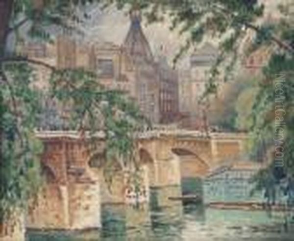 Le Pont Neuf Oil Painting by Carl-Edvard Diriks