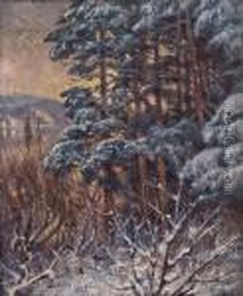 February, Evening1925 Oil Painting by Carl-Edvard Diriks