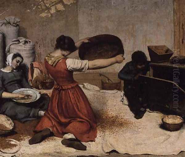 The Winnowers, 1855 Oil Painting by Gustave Courbet