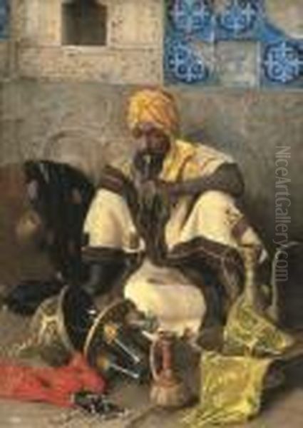 The Arab Smoker Oil Painting by Jean Discart