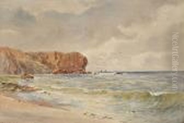 Coastal Scene Oil Painting by Frederick Charles Dixey