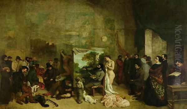 The Studio of the Painter, a Real Allegory, 1855 Oil Painting by Gustave Courbet