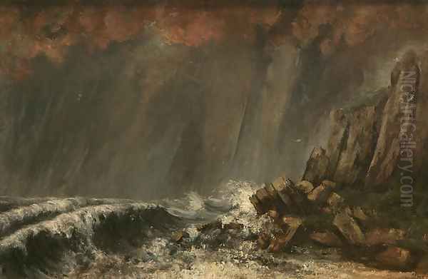 Marine, The Waterspout Oil Painting by Gustave Courbet