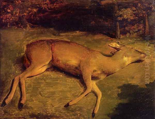 Dead Deer Oil Painting by Gustave Courbet