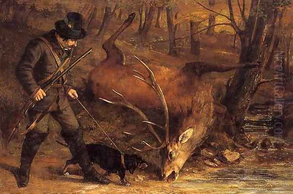 The German Huntsman Oil Painting by Gustave Courbet