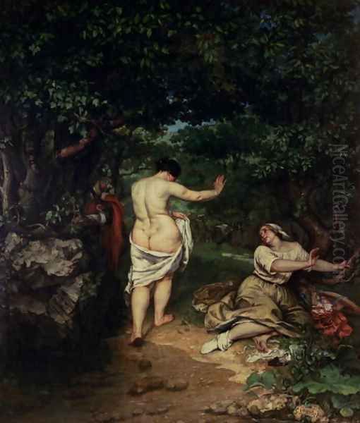 Les Baigneuses, 1853 Oil Painting by Gustave Courbet