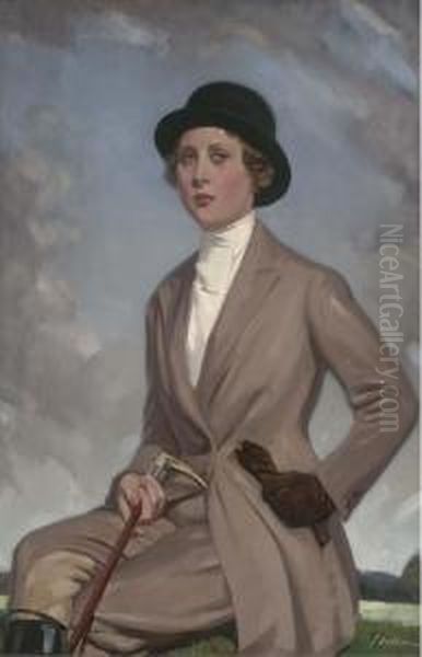 Portrait Of Miss Jean Wills Oil Painting by John Dobbin