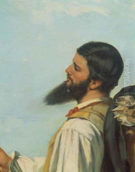 La Rencontre ou Bonjour M.Courbet (detail) Oil Painting by Gustave Courbet