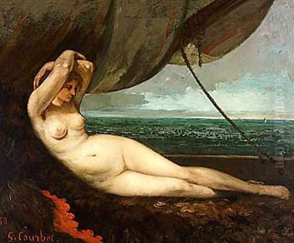 Nude reclining by the sea Oil Painting by Gustave Courbet