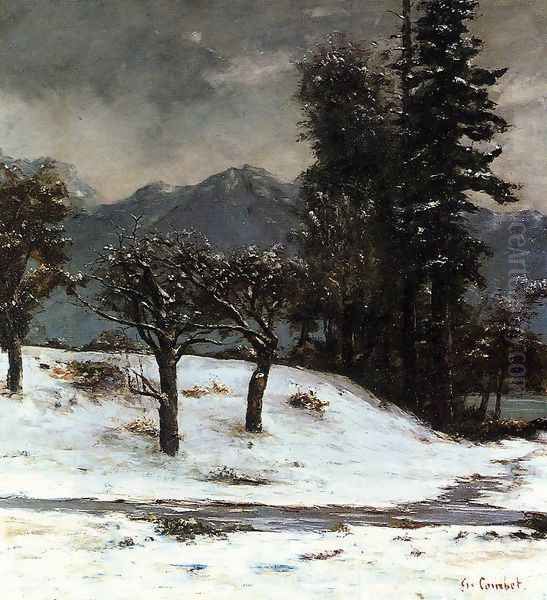 Snow Oil Painting by Gustave Courbet