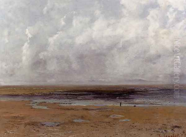 The Beach at Trouville at Low Tide Oil Painting by Gustave Courbet