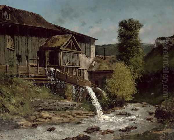 The Sawmill on the River Gauffre Oil Painting by Gustave Courbet