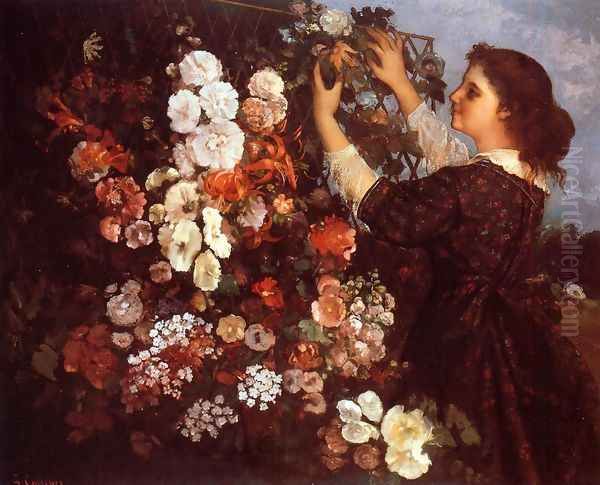 The Trellis Oil Painting by Gustave Courbet