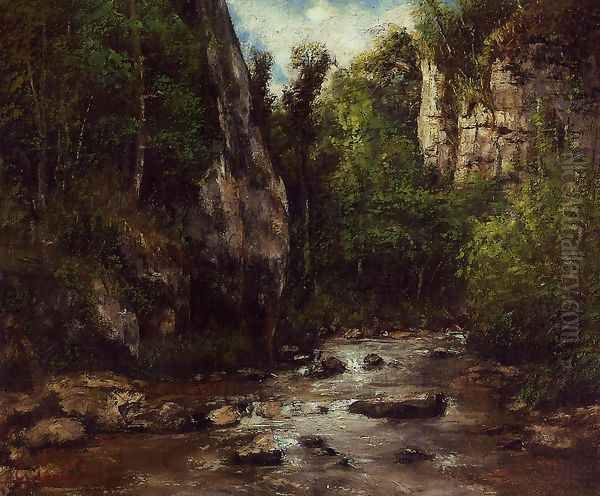 Landscape near Puit Noir, near Ornans Oil Painting by Gustave Courbet